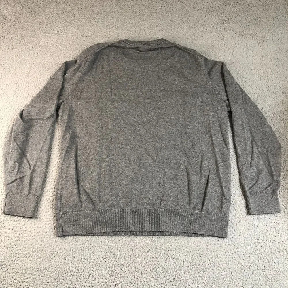 Banana Republic Sweater Mens gray XL Pullover Premium Luxe Yarn Preppy Solid